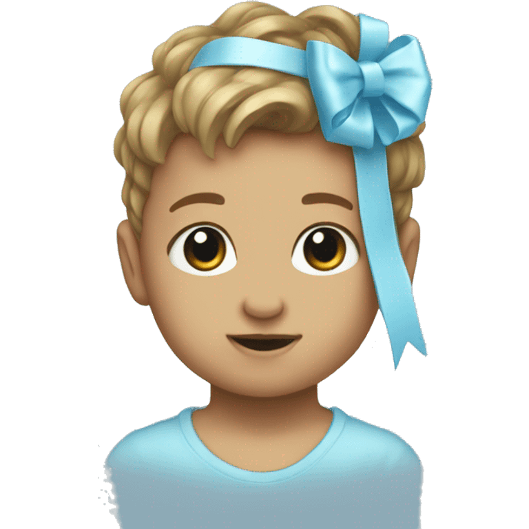 A baby blue cite bow emoji