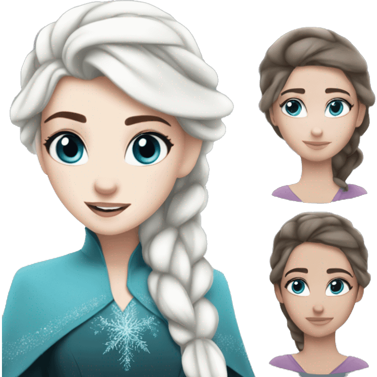 Hijabi elsa princess freckless blue eyes snow emoji