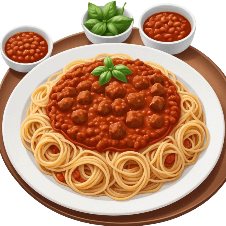 Spaghetti Bolognese on a plate,fine pieces  emoji