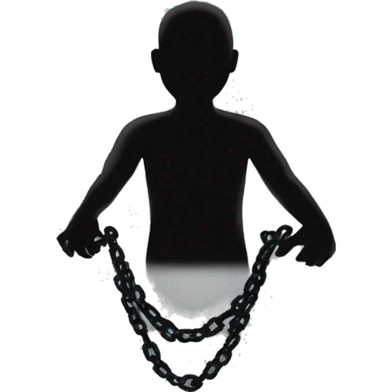 silhouetted humanoid with chain around its neck emoji