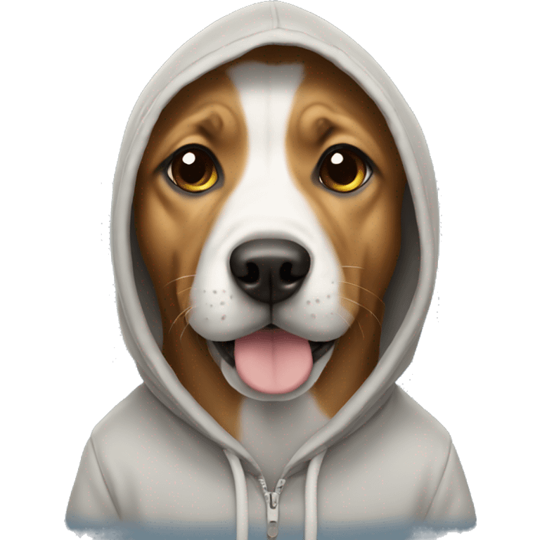 Dog wearing a hoodie emoji