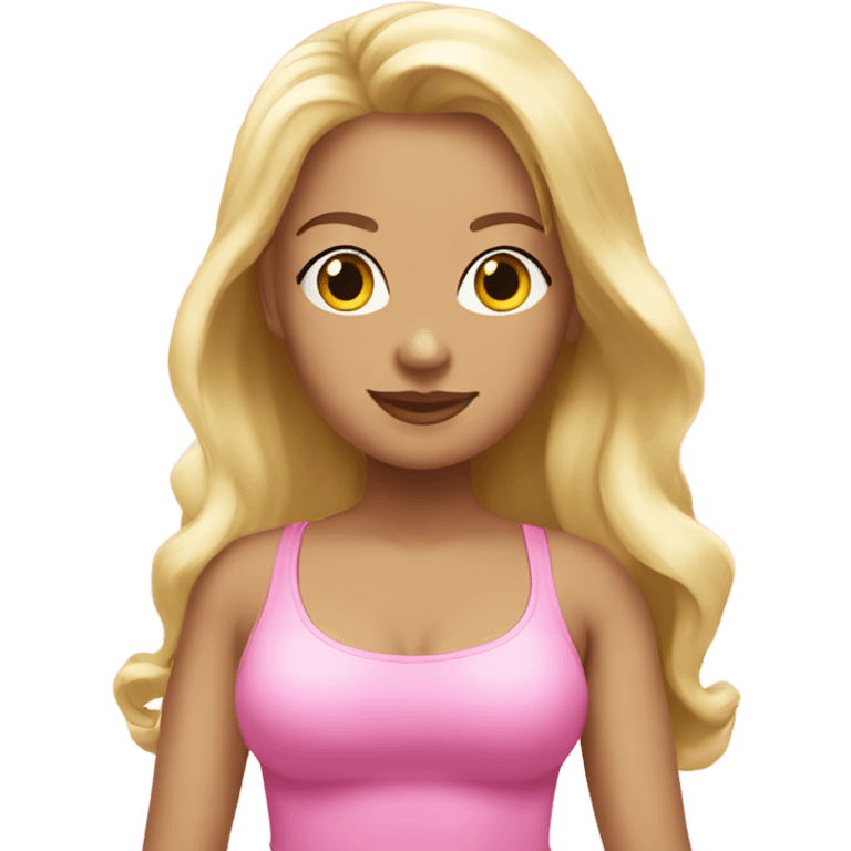 Blonde curvy Pilates princess pink emoji