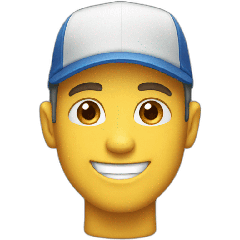 Men with cap smile emoji