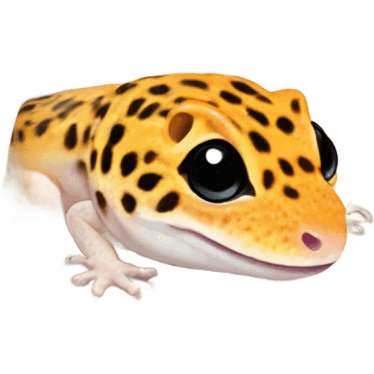 Orange leopard gecko emerges from egg emoji