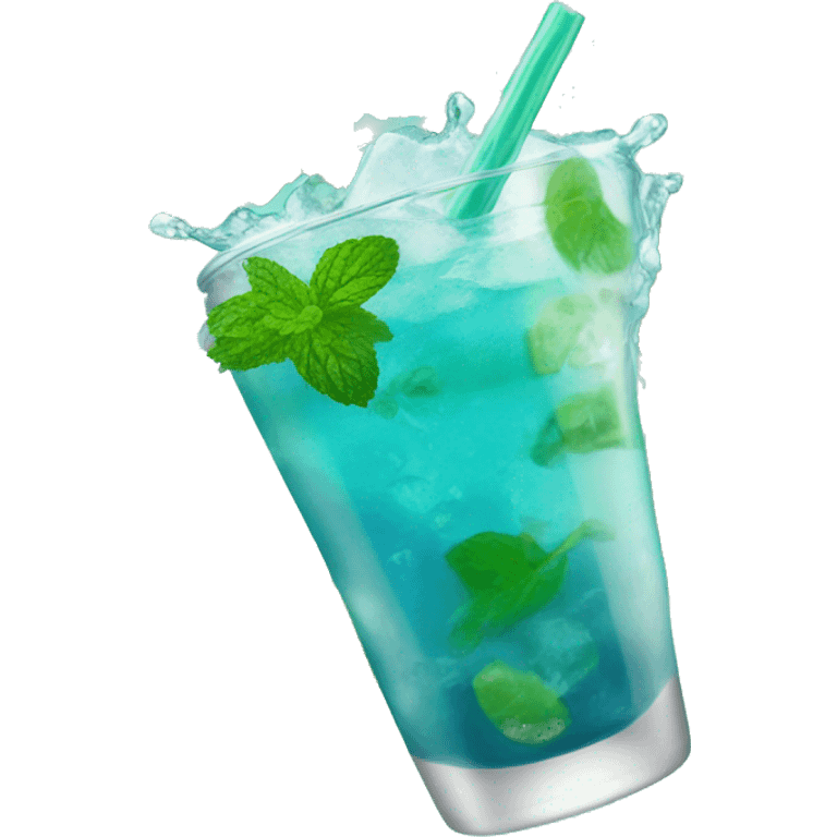 Drink blue lagoon with mint  emoji