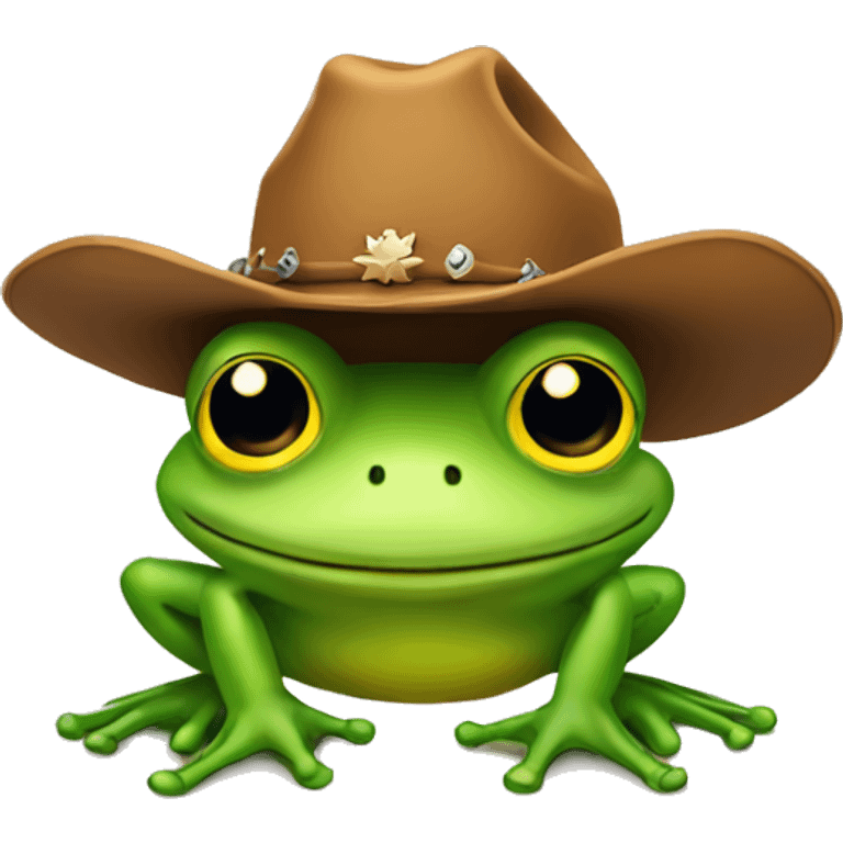 Frog wearing cowboy boots and cowboy hat emoji