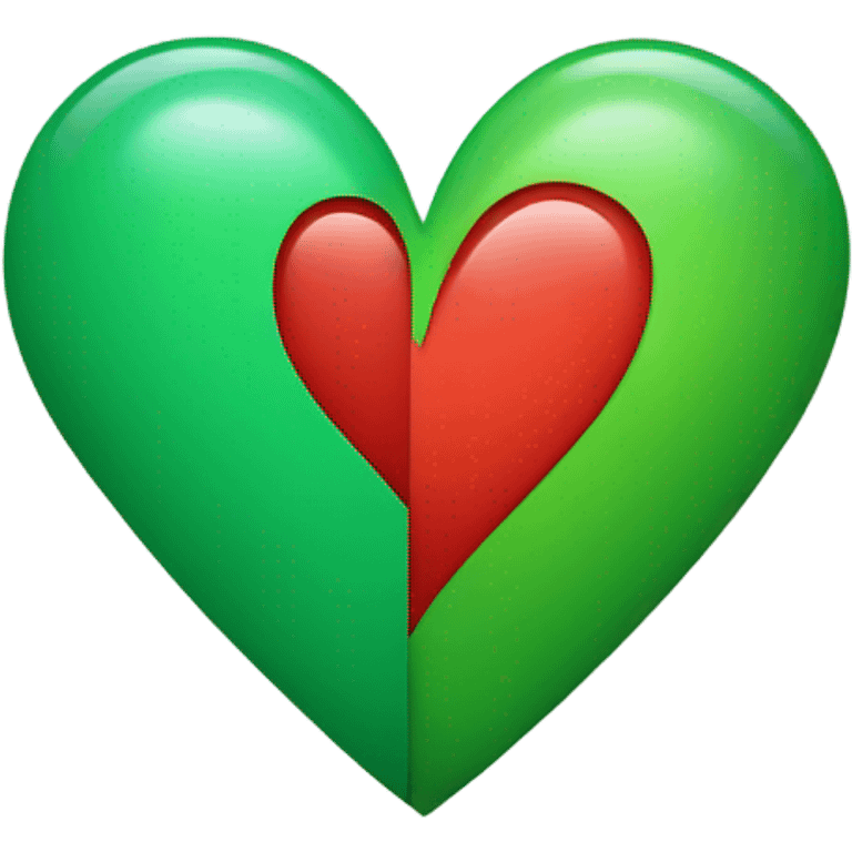 Half green and half red heart emoji  emoji