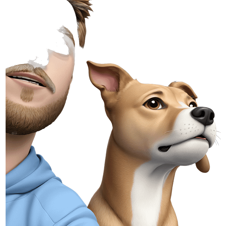 boy with dog and beard emoji