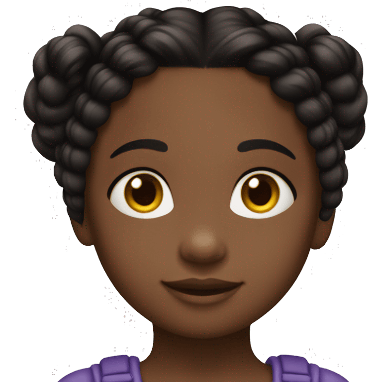 niña negra de 3 años, con trenzas en el pelo emoji