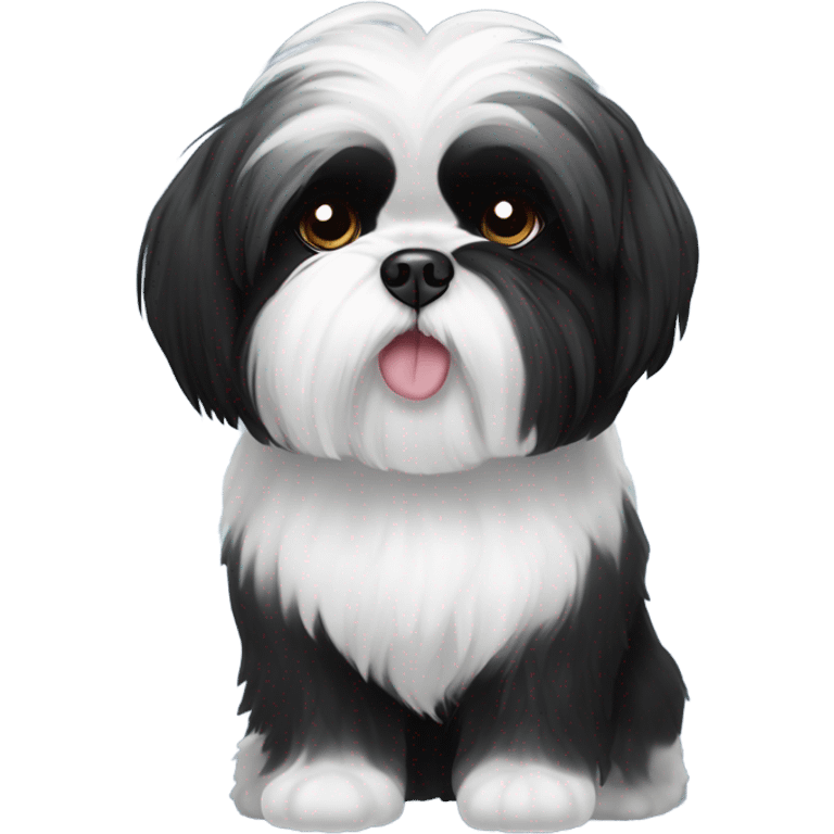 Black and white shih tzu emoji