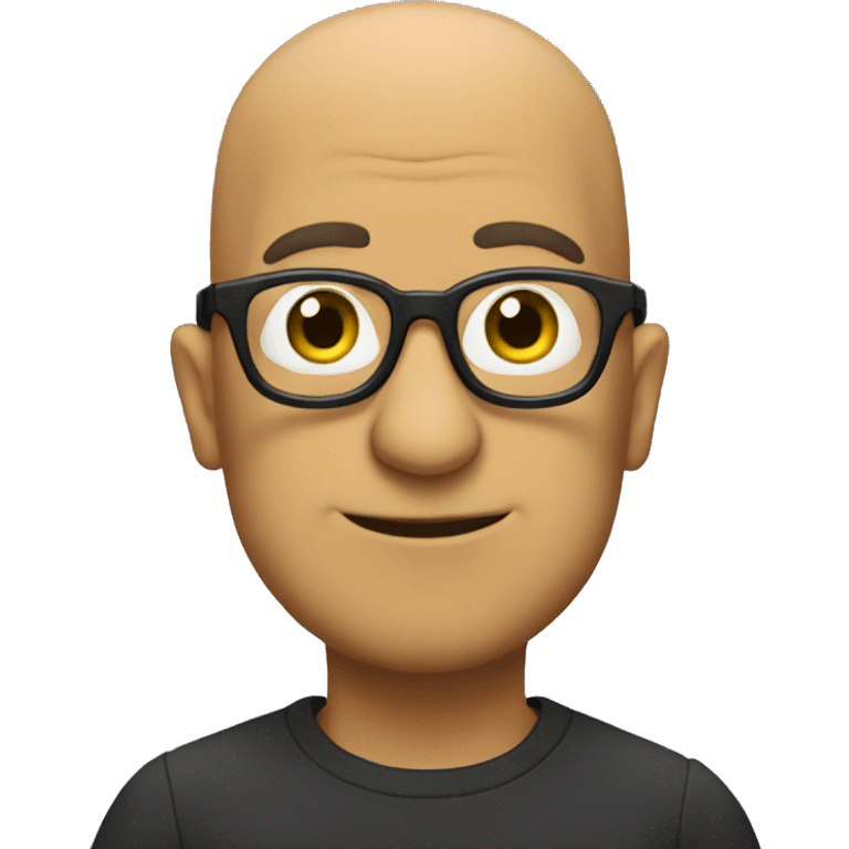 bald minion, black glasses, no beard emoji