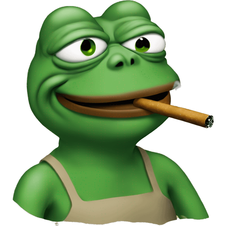 pepe frog smoking emoji