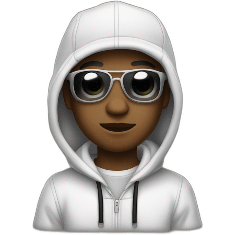 rapper in white snapback and hoodie emoji