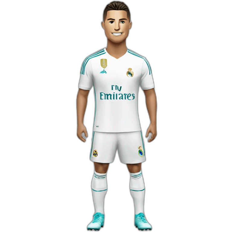 Ronaldo with real madrid shirt with a mask emoji