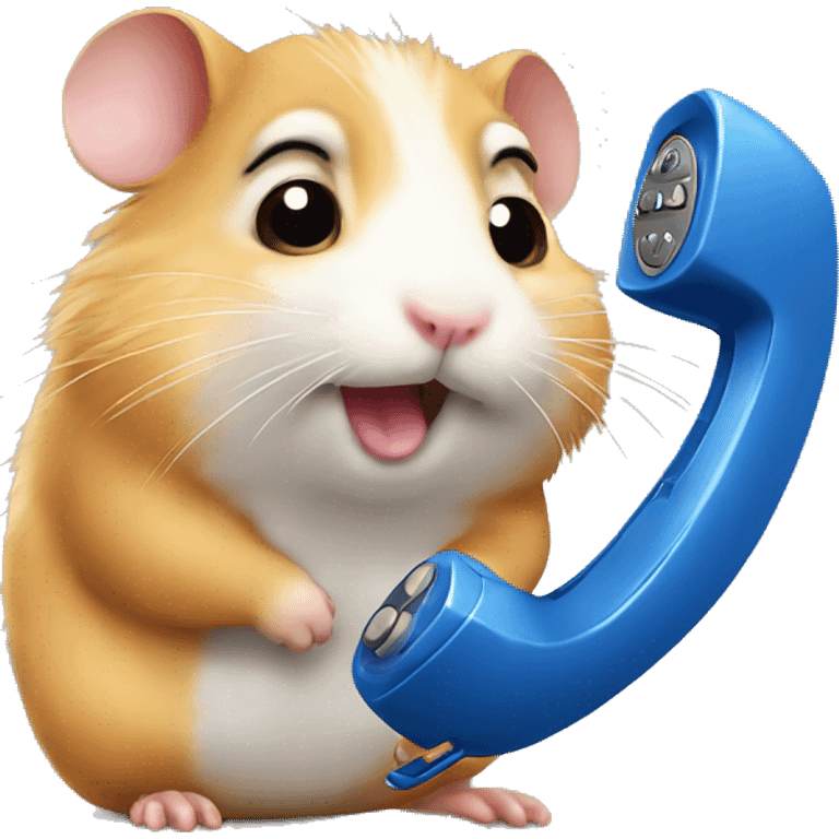 hamster calls on the phone emoji