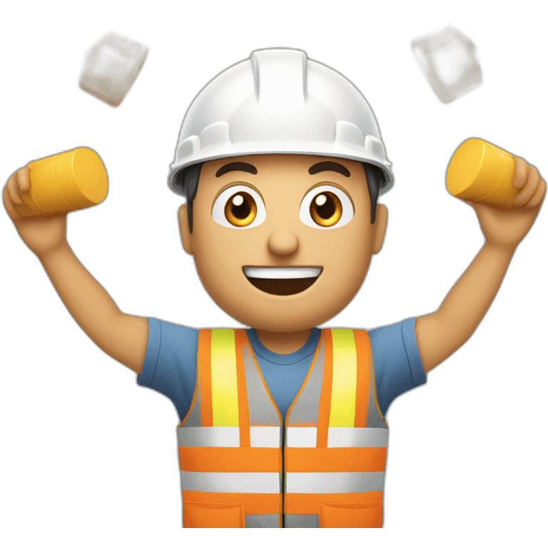 The builder is juggling emoji