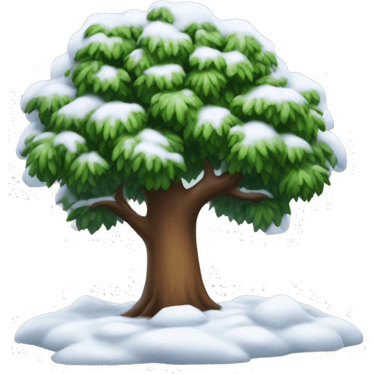 tree covered in snow  emoji