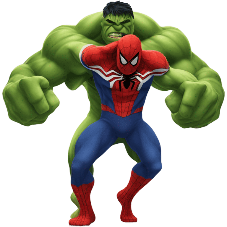 Spiderman kiss hulk emoji