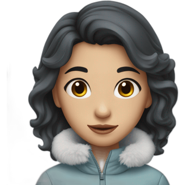 ice skating girl with dark hair emoji