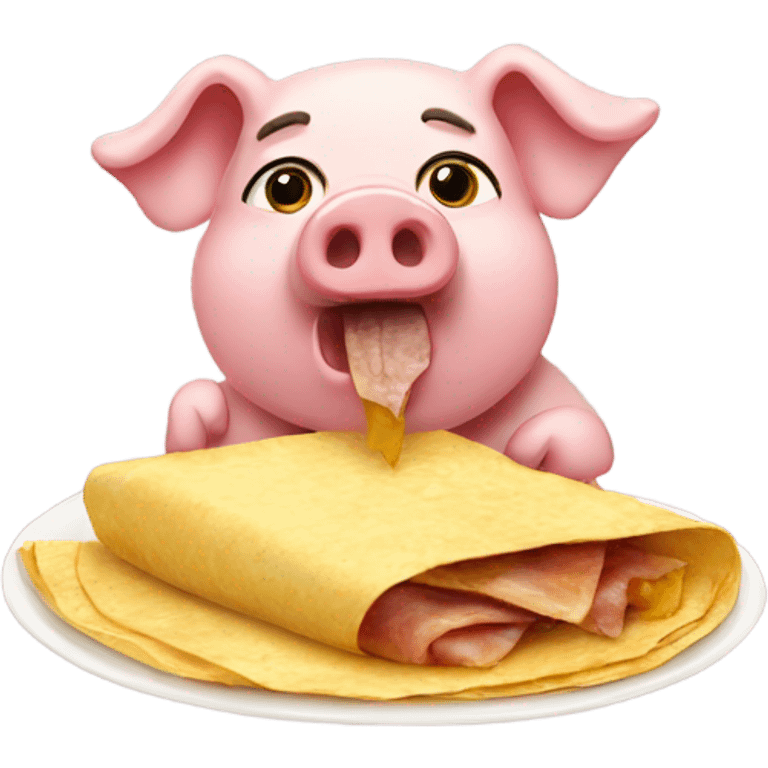 Pig eating tortilla emoji