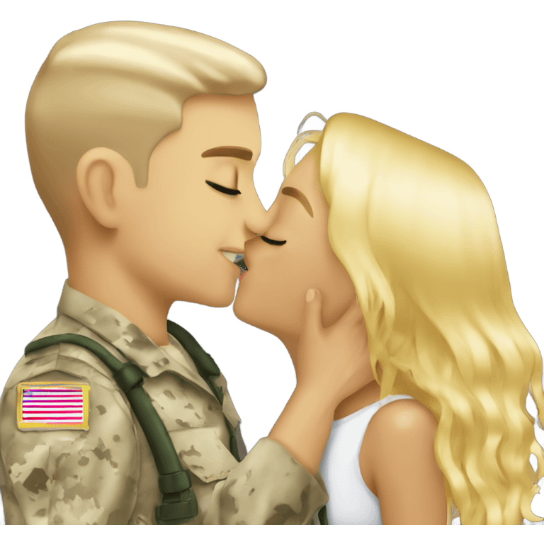 Marine dipping blonde girl for a kiss  emoji