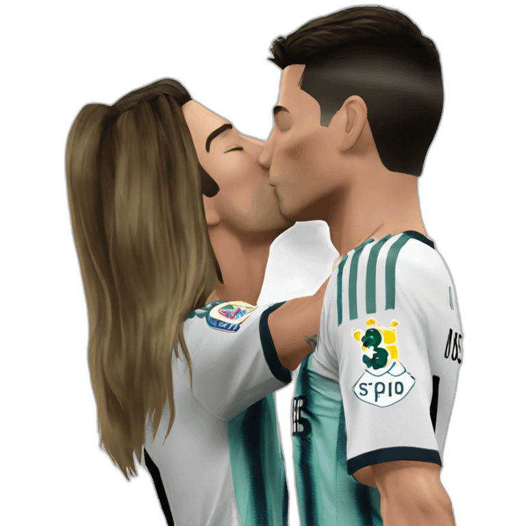 cristiano ronaldo kiss messi emoji