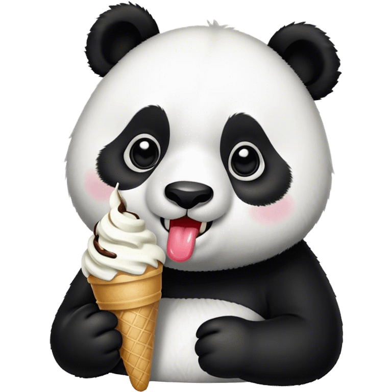 Panda eating ice cream emoji