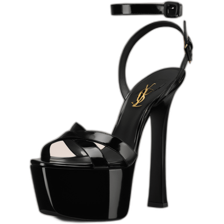 Ysl heel sandal  TRIBUTE PLATFORM SANDAL black PATENT LEATHER emoji