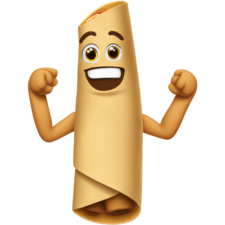 A burrito holding a thumbs up emoji