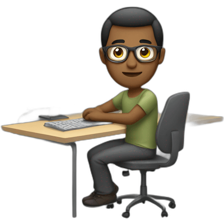 Programmer at computer desk emoji