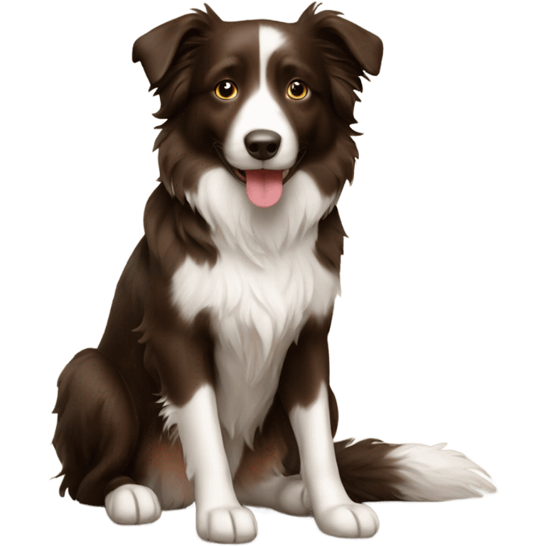 border collie brown sitting emoji