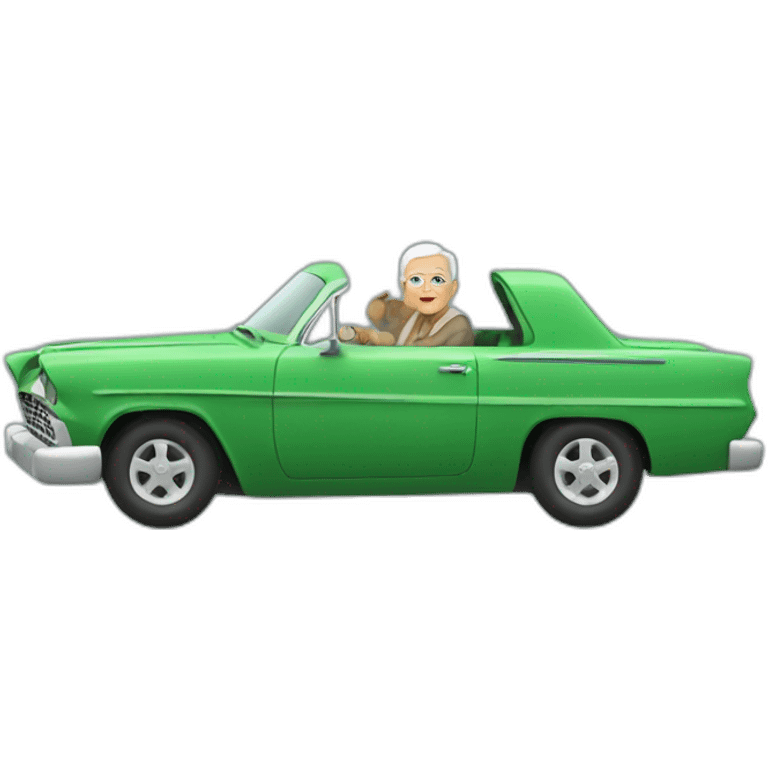 abuelo en un fordfalcon verde durmiendo emoji