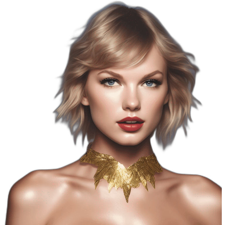 Taylor Swift, david bellemere, Bare belly, Wings, Choker, Bathed in shadows, FOV 90 degrees, short lighting, L USM, Cold Colors, gilded technique, extremely hyper aesthetic, absurdres emoji