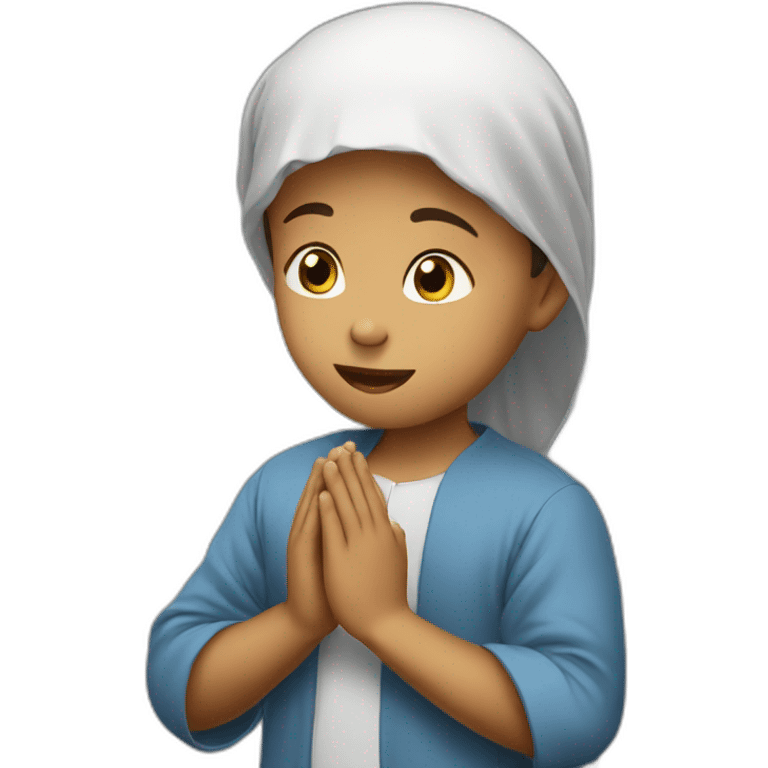 A Muslim kid reciting prayer  emoji