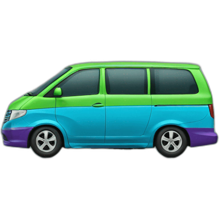 blue and green and purpleminivan emoji