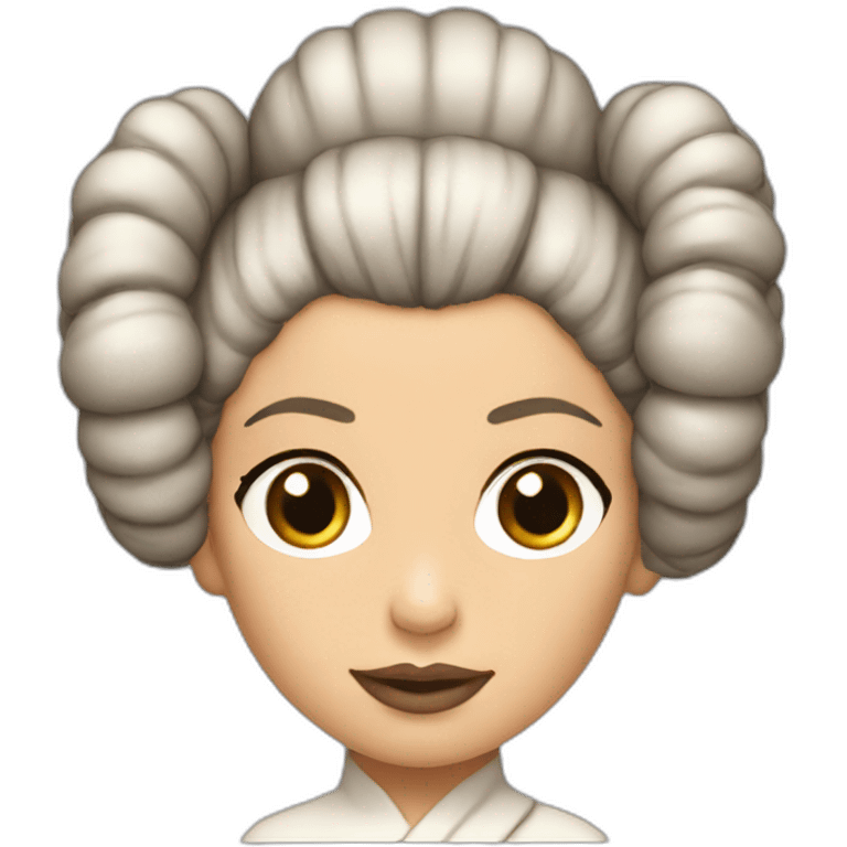 princess leia with giant hairstyle emoji