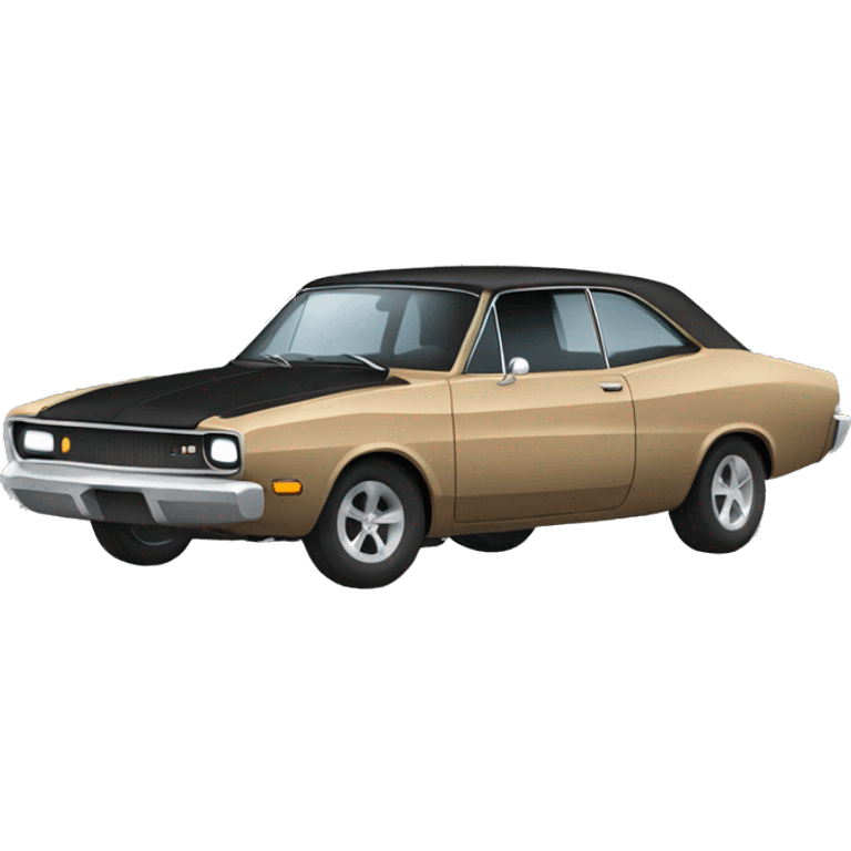 Tan dodge dart with black hood emoji