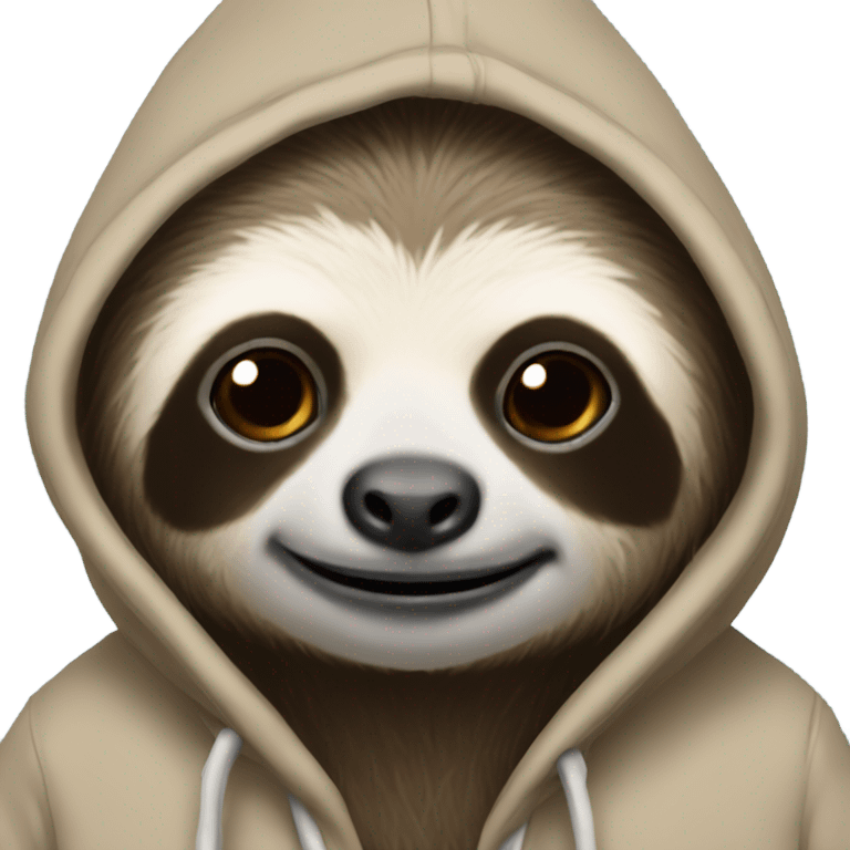 Sloth wearing a hoodie emoji