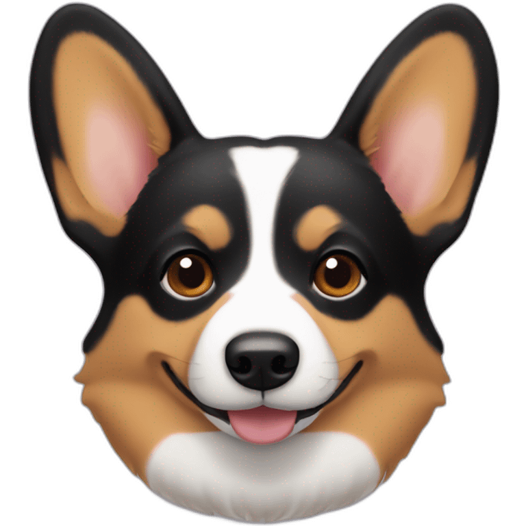 corgi face black and tan emoji