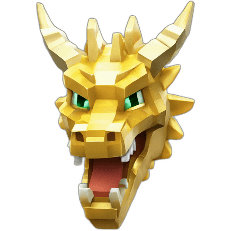 Minecraft Glow Gold Dragon Head Diamond Horn emoji