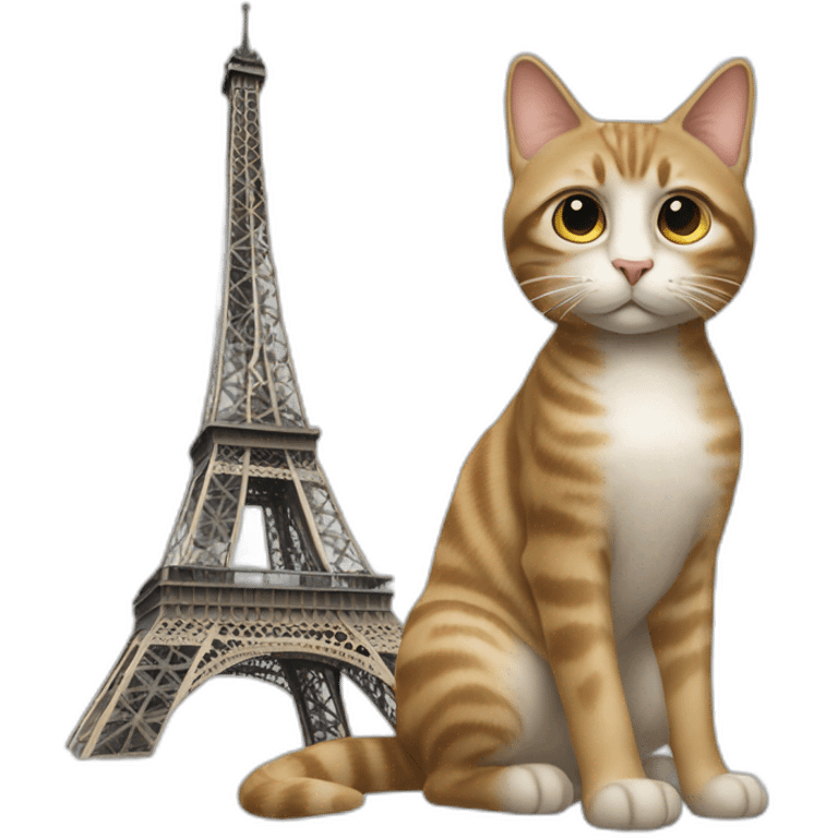 Un chat à côté de la Tour Eiffel emoji