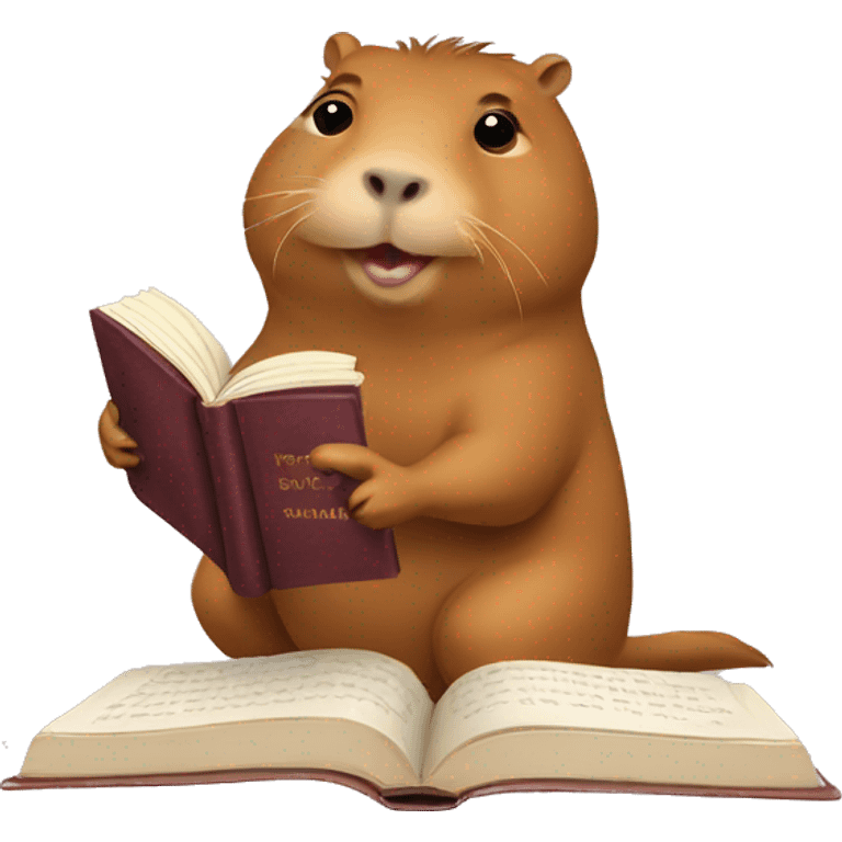 Capybara with a book emoji