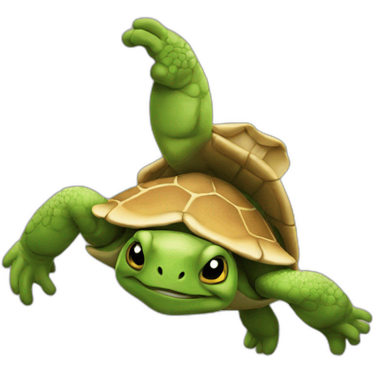 Tortue who makes a backflip emoji