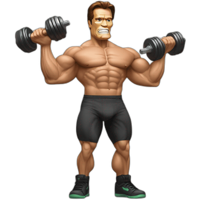 Arnold schwarzenegger with dumbell emoji