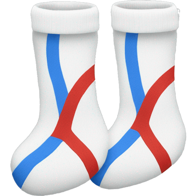 white socks with a blue and red line emoji