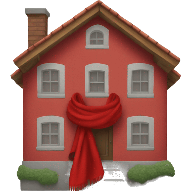 house  in a large red scarf emoji