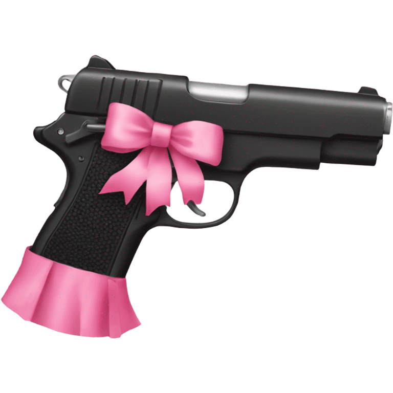 Black gun with pink bow emoji