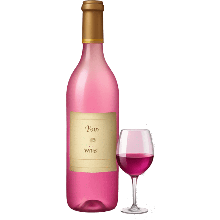 Bottle of pink wine emoji