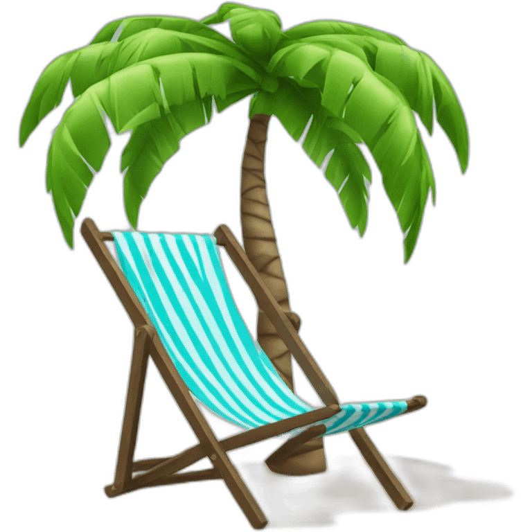 Beach Palm tree deckchair emoji