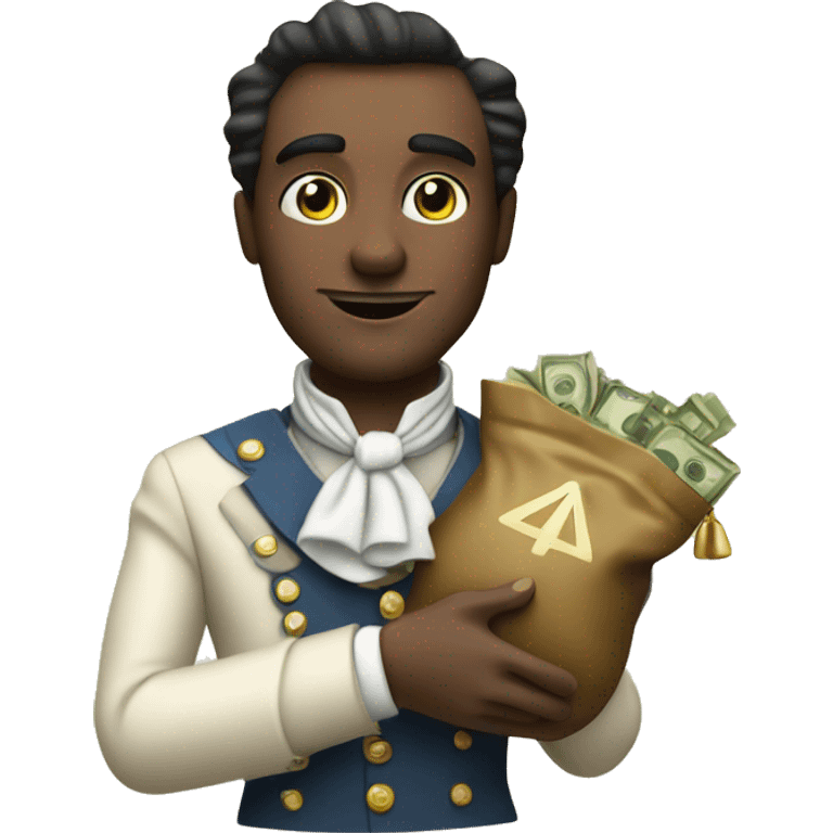 aristocrat with money bag in his hands emoji